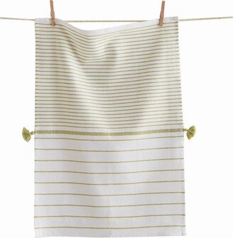 tagltd Beach Stripe Dishtowel Citron Green