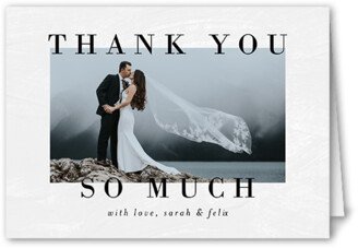 Wedding Thank You Cards: Modern Minimal Wedding Thank You Card, White, 3X5, Matte, Folded Smooth Cardstock