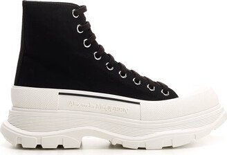 Black tread Slick High-top Sneakers-AA