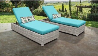 Fairmont Wheeled Chaise Set of 2 Outdoor Wicker Patio Furniture