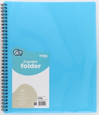 Enday 8 Pocket Folder, Blue