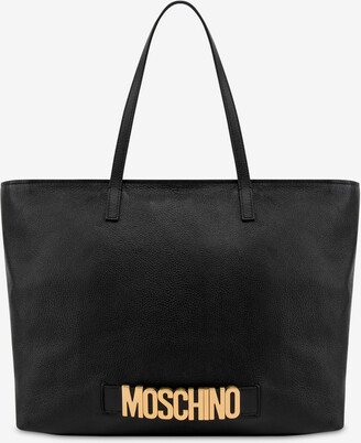 Lettering Logo Deerskin Shopper