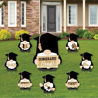 Big Dot Of Happiness Grad Gnomes - Outdoor Lawn Decor - Graduation Party Yard Signs - Set of 8