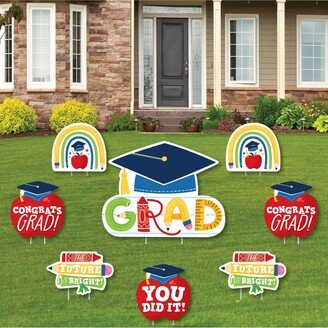Big Dot Of Happiness Elementary Grad Yard Sign & Outdoor Lawn Decorations Kids Party Yard Signs 8 Pc
