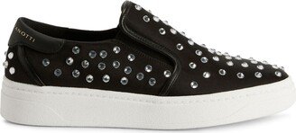 Gz94 crystal-embellished satin sneakers