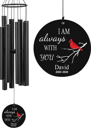 Personalized Cardinal Wind Chimes Outdoor, 38 Inch Memorial Chime Deep Tone, Sympathy Gift After Loss Of Mom Dad Or Loved One in Memory