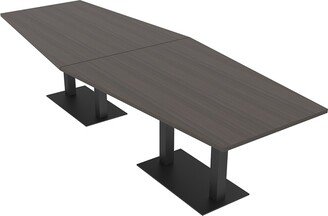 Skutchi Designs, Inc. 12 Person Hexagon Conference Room Table With Square Metal Bases 12Ft