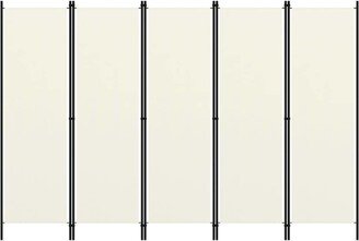 5-Panel Room Divider Cream White 98.4