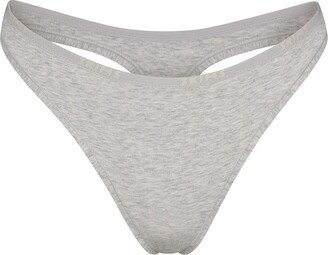 Cotton Logo Dipped Thong | Light Heather Grey