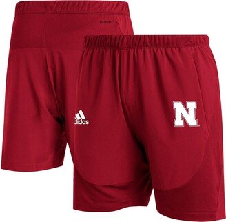 Men's Scarlet Nebraska Huskers 2021 Sideline Aeroready Training Shorts