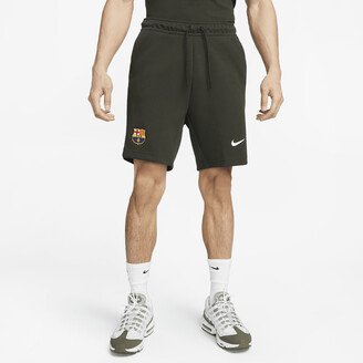 FC Barcelona Tech Fleece Men's Soccer Shorts in Green