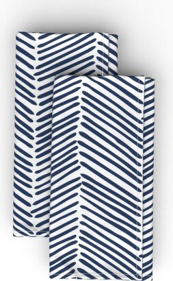 Cloth Napkins: Freeform Arrows Cloth Napkin, Longleaf Sateen Grand, Blue