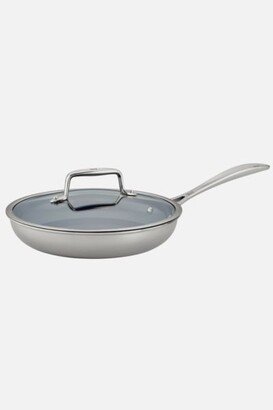 Clad CFX 9.5-inch Stainless Steel Ceramic Nonstick Fry Pan with Lid