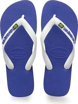 Brazil Logo Unisex Flip Flops (Marine Blue) Women's Sandals
