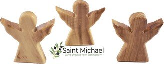 Small Olive Wood Angel, Wooden Guardian Angel Pocket Angels Hand Made in The Holy Land, Great Gift For Children Or Baptism Favors