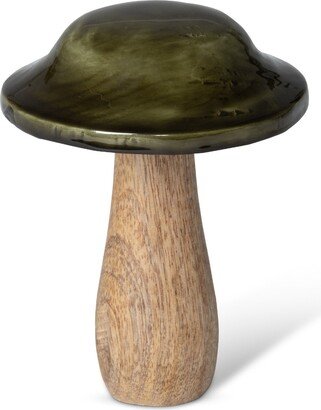 Forest Green Lacquered Wooden Mushroom