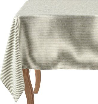 Twill Stripe Green Linen Tablecloth By Mindthegap
