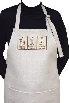 Baker Apron Spelled Using Periodic Table Of Elements Symbols - Adjustable Neck With Large Front Pocket