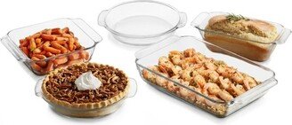 Baker's Premium 5-Piece Glass Casserole Baking Dish Set