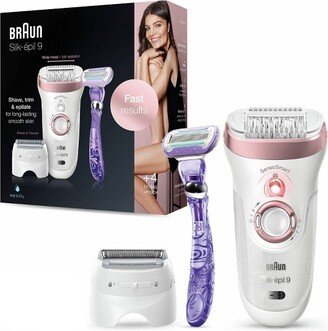 Silk-epil 9-870 3-in-1 Women's Cordless Wet & Dry Epilator + 5 Extra Accessories