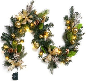 GAOMON 6 FT Pre-lit Christmas Garland with 20 LED Lights