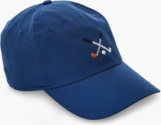 Navy Crossed Clubs Performance Needlepoint Hat