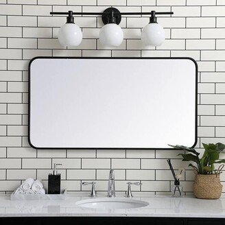 Snake River Décor 22x40 Soft Corner Metal Rectangular Mirror Black