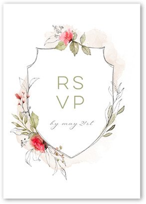 Rsvp Cards: Lustrous Ampersand Wedding Response Card, Red, Matte, Pearl Shimmer Cardstock, Square