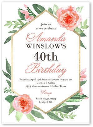 Adult Birthday Invitations: Blushing Birthday Birthday Invitation, Pink, 5X7, Matte, Signature Smooth Cardstock, Square