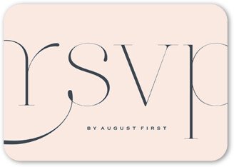 Rsvp Cards: Elegant Embellishment Wedding Response Card, Pink, Signature Smooth Cardstock, Rounded