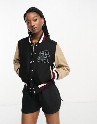 x Shawn Mendes varsity logo bomber jacket in multi