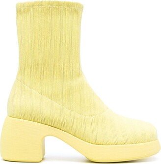 Ribbed-Knit Ankle 70mm Boots