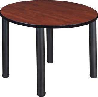 Regency Kerry 42 Round Breakroom Table- Cherry/ Black