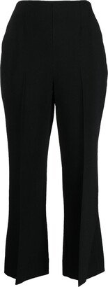 High-Waisted Cropped Flared Trousers-AA