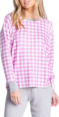 Houndstooth Long Sleeve Pullover