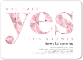 Bridal Shower Invitations: Diamond Yes Bridal Shower Invitation, White, 5X7, Matte, Signature Smooth Cardstock, Rounded