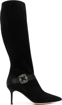 Pliniahi 70mm pointed-toe knee boots