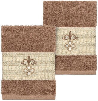 Quinn Embellished Washcloth - Set of 2 - Latte