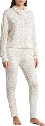 Hacci Funnel Neck Top & Pants Pajamas