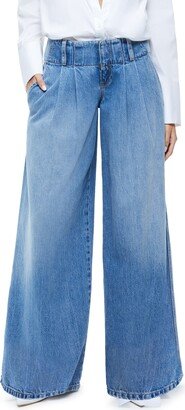 Anders Low Waist Double Pleat Wide Leg Jeans