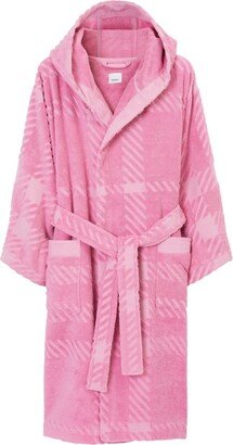 Check-Pattern Cotton Robe-AA