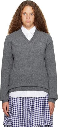 Gray V-Neck Sweater-AB