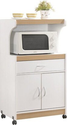 Hodedah Import Microwave Kitchen Cart in White - Hodedah-AA