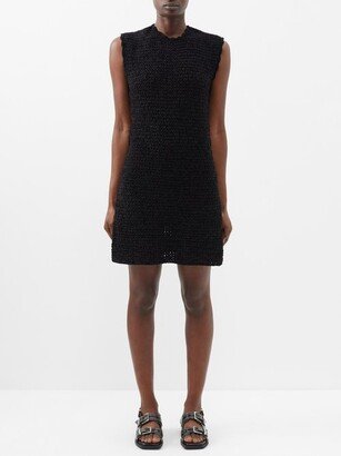 Open-back Crocheted Recycled-fibre Mini Dress