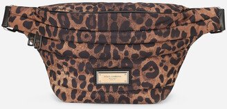 Leopard-Print Sicily Belt Bag In Quilted Nylon