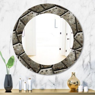 Designart 'Armor Texture' Printed Bohemian & Eclectic Oval or Round Wall Mirror