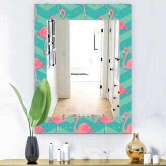 Designart 'Flamingo 1' Traditional Mirror - Printed Wall Mirror