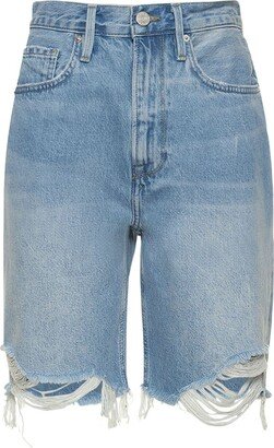 High rise denim bermuda shorts-AA