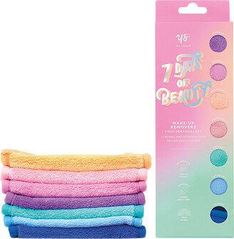 7 Days of Beauty Make-Up Removing Cloths Multicolor Assorted Pkg/7