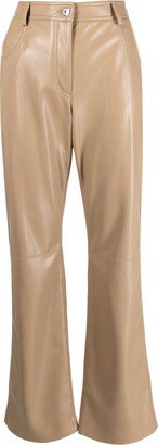 Faux-Leather Straight-Leg Trousers-AD